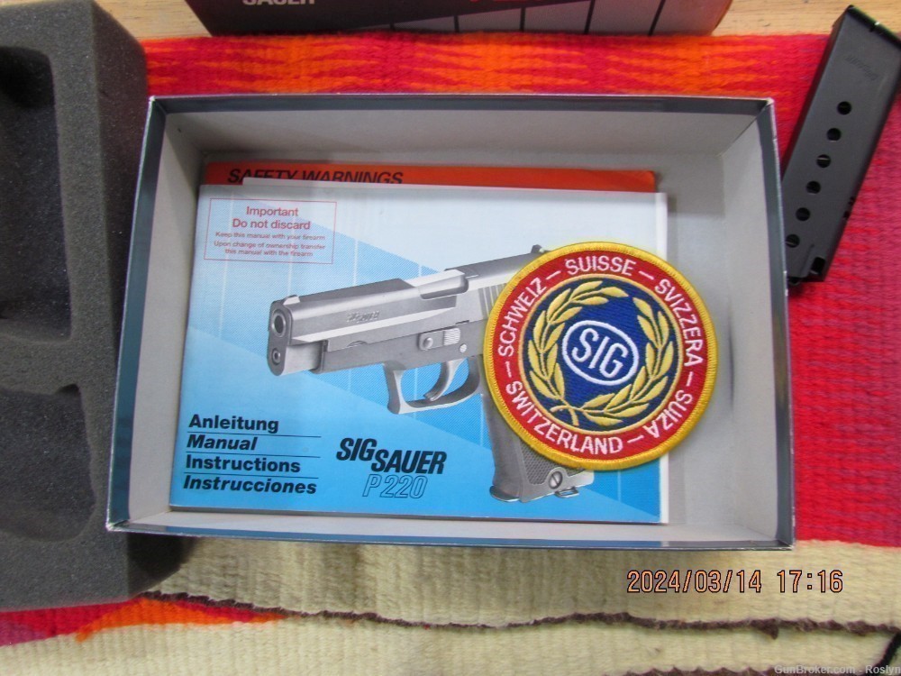 Sig Sauer Model P220 ,45 acp. 4 inch Barrel,2 mags-img-1