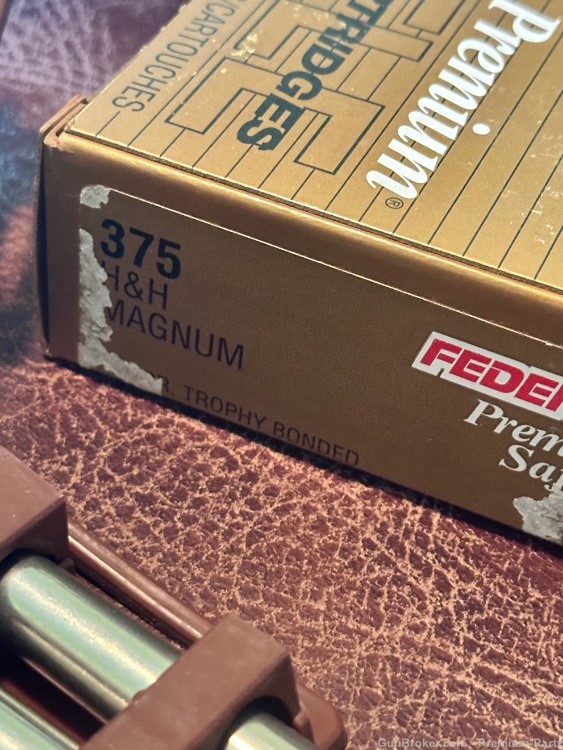 375 H&H Rifle Ammunition Ammo 300 gr Bonded Bullet 1 Box of 20 by Federal  -img-2