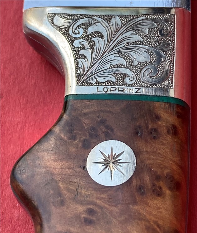 LoPrinzi Custom Thuya Burl Engraved Hunter Knife Laced Leather Sheath-img-15