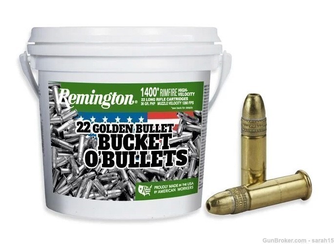 Remington BUCKET O BULLETS .22 Long Rifle 1400 Round PAIL 36 Grain 1280 FPS-img-0