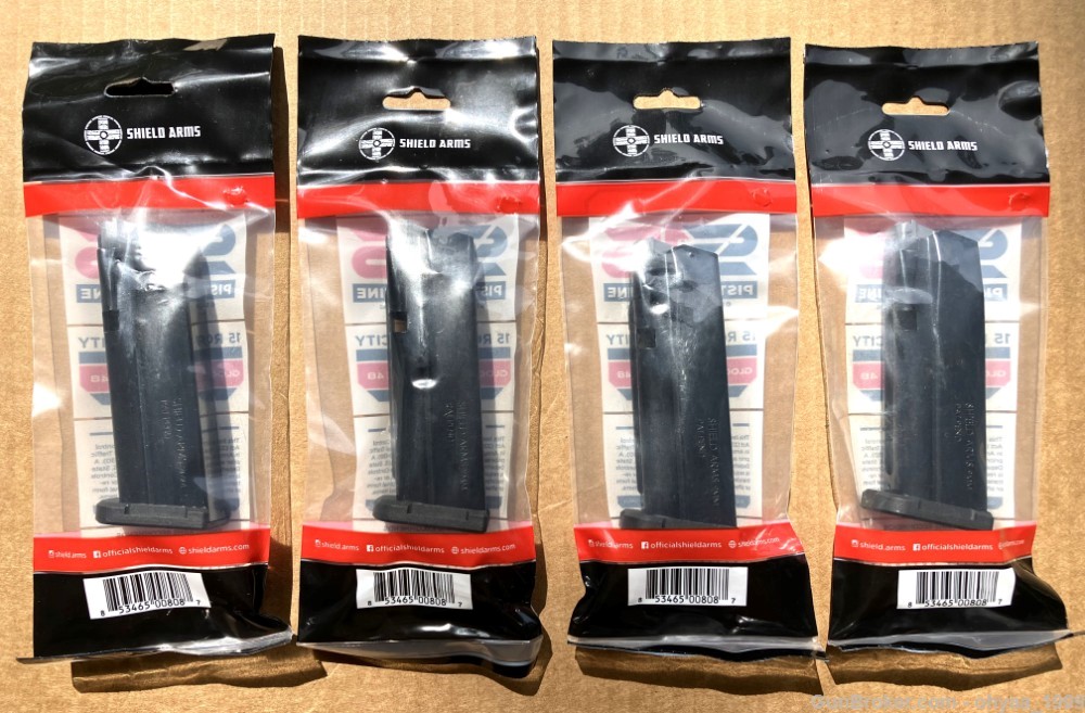 New 4-Pack Shield Arms S15 Gen 2 15 Round 9mm Magazines Glock 43X 48 NoRsv-img-1