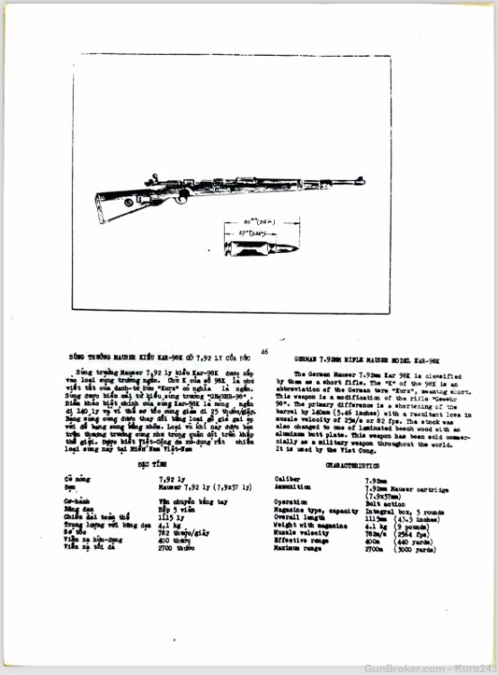 Vietnam Captured Kar98K (Paperwork) WW2 German Mauser Russian Bringback K98-img-12