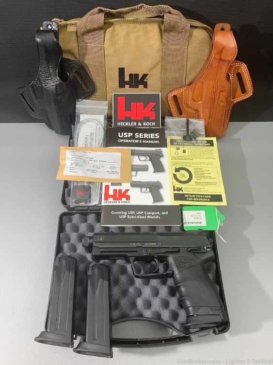 HK USP 45 Tactical Kit, V1, DA/SA, Three 12-Rd Mags, Original Case & Docs-img-0
