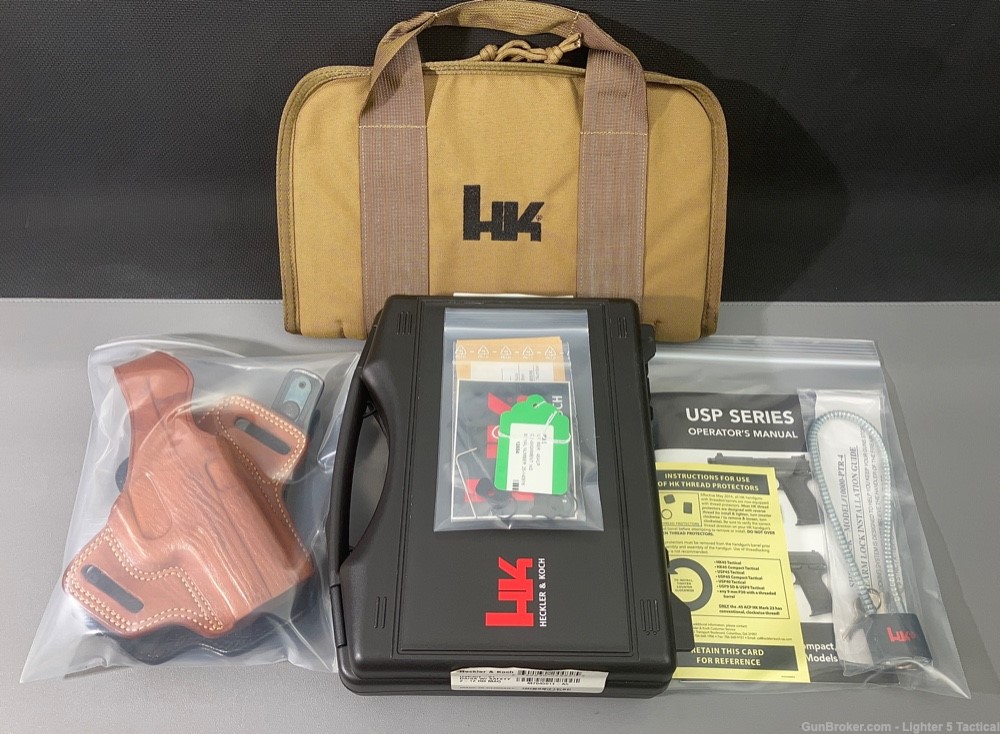 HK USP 45 Tactical Kit, V1, DA/SA, Three 12-Rd Mags, Original Case & Docs-img-30