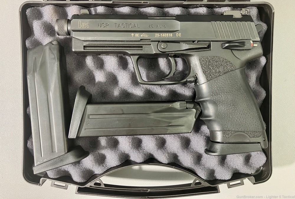 HK USP 45 Tactical Kit, V1, DA/SA, Three 12-Rd Mags, Original Case & Docs-img-19