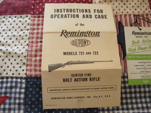 Remington 722 pre-700 mfg.1956 .222 w/manual & hang tag NO RESERVE !-img-26