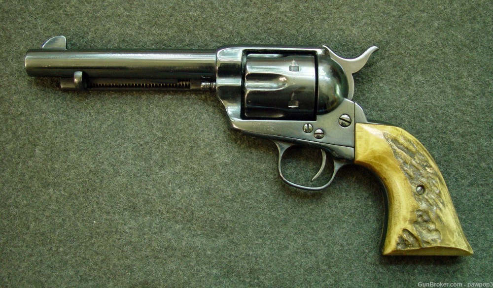 Colt SAA First Gen. Black Powder, W/Sambar Stag Grips, .45 Colt Mfg. 1883-img-5