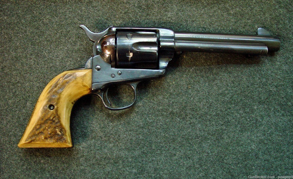 Colt SAA First Gen. Black Powder, W/Sambar Stag Grips, .45 Colt Mfg. 1883-img-0