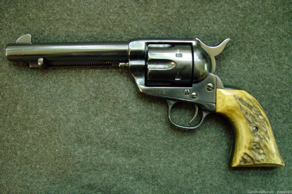 Colt SAA First Gen. Black Powder, W/Sambar Stag Grips, .45 Colt Mfg. 1883-img-15