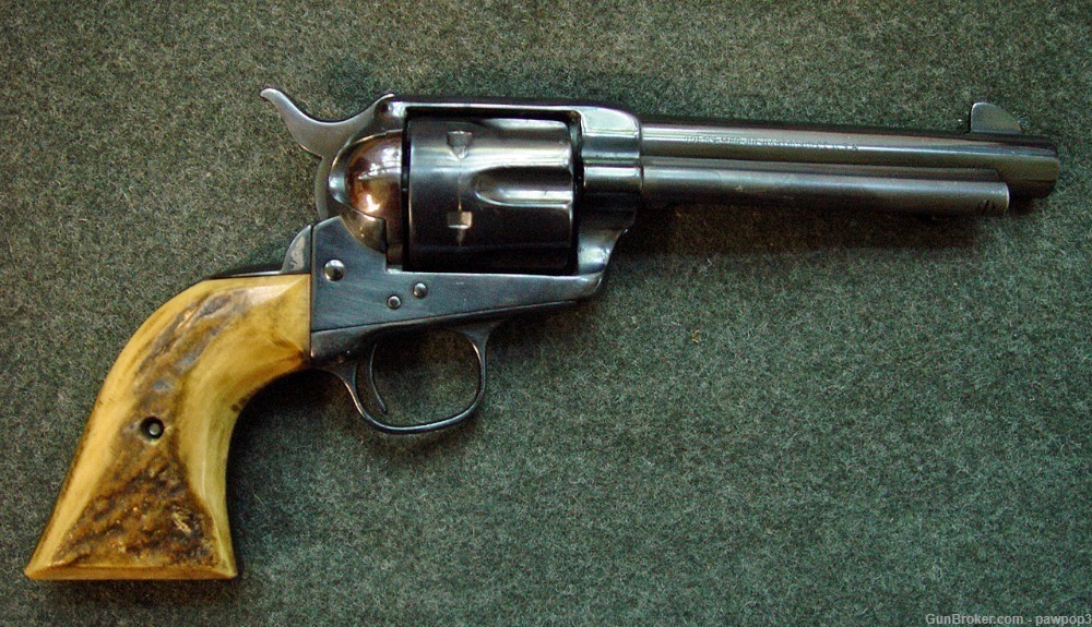 Colt SAA First Gen. Black Powder, W/Sambar Stag Grips, .45 Colt Mfg. 1883-img-16