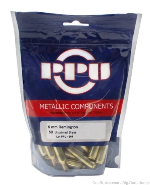 6mm Remington Brass New Unprimed Bag of 50 pieces Ready to load-img-1
