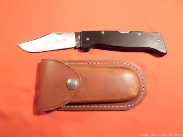 Imperial Pro Hunter SS Blade Folding Lock Knife Leather Sheath Made in USA -img-6