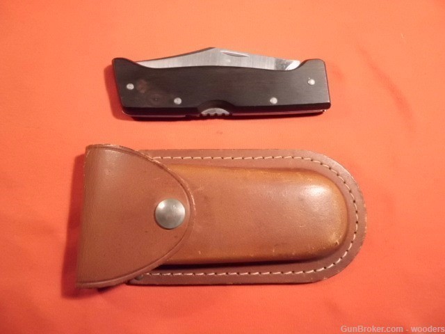 Imperial Pro Hunter SS Blade Folding Lock Knife Leather Sheath Made in USA -img-2