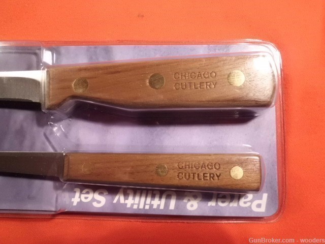 Chicago Cutlery Walnut Tradition B1P 2 Knife Set 3" Parer 5" Boning Knives -img-5
