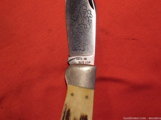 Case XX USA 5172 SSP Blue Scroll Blade Stag Pocket Knife 3 Dot 1977 Knive  -img-8