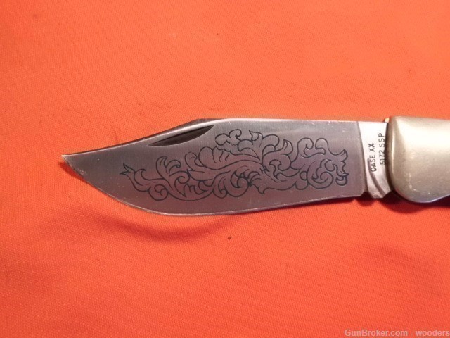 Case XX USA 5172 SSP Blue Scroll Blade Stag Pocket Knife 3 Dot 1977 Knive  -img-4