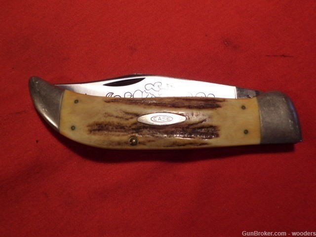 Case XX USA 5172 SSP Blue Scroll Blade Stag Pocket Knife 3 Dot 1977 Knive  -img-3