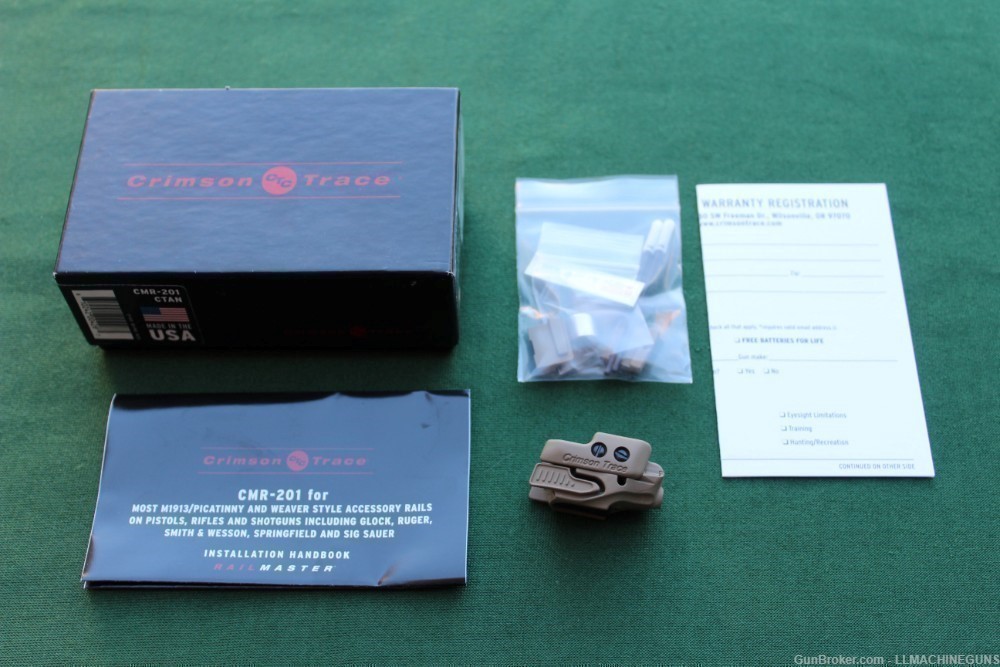 Crimson Trace Red Laser for Weaver or Picatinny Rail FDE in Color New -img-0