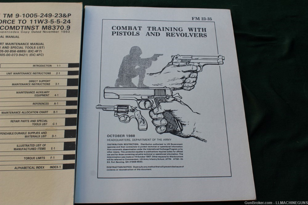 Original US Army M16 TM Manual and Combat Training Pistol TM -img-4