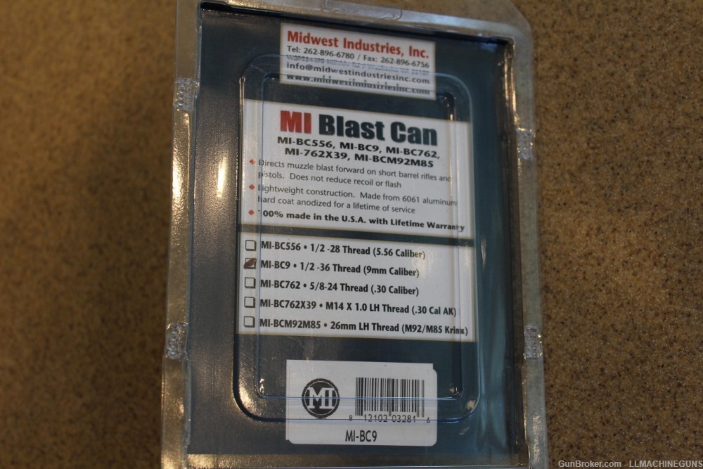 Midwest Industries 9mm Blast Can For AR15 1/2 x 36 Threads New -img-2