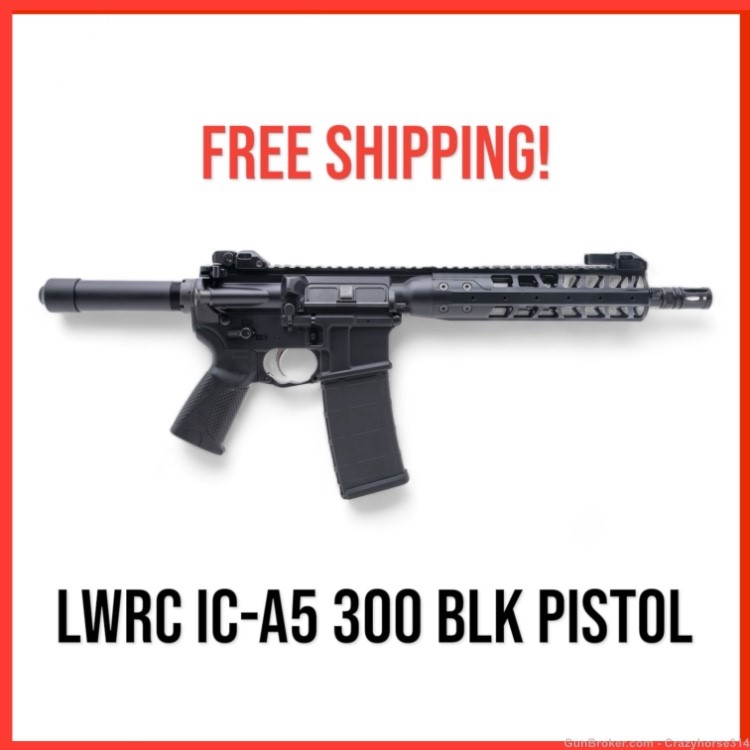 NIB - LWRC IC-A5 300 BLK 10.5" Black Pistol W Geissele SSA-E Trigger-img-0