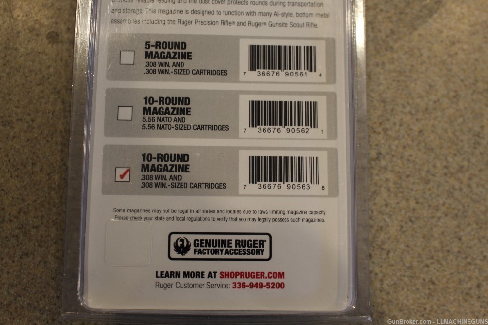 Ruger Precision 10 Round Factory Magazine in Caliber 308 New in Package-img-2