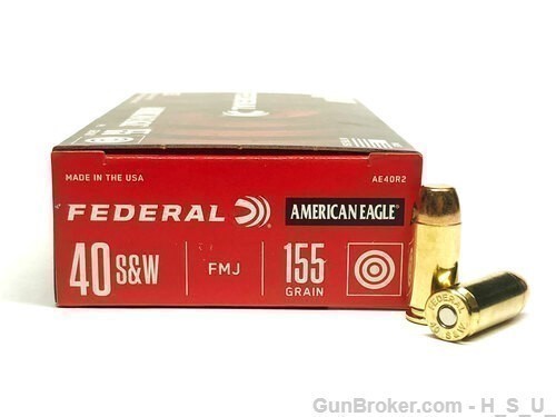 50 Rounds Federal .40 S&W Ammo 155GR FMJ 40 cal-img-1