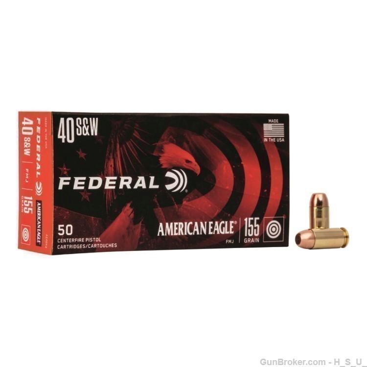 50 Rounds Federal .40 S&W Ammo 155GR FMJ 40 cal-img-0