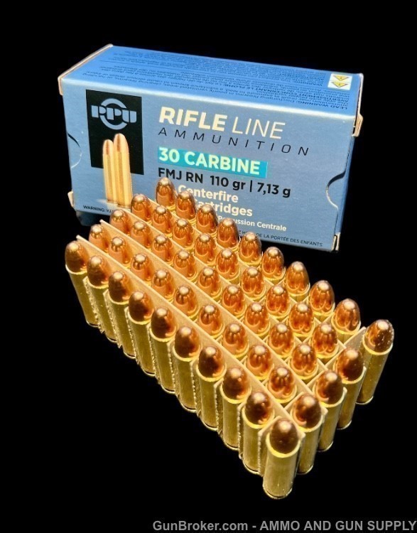 PRVI PARTIZAN 30 CARBINE FMJ 110 GRAIN - 200 RDS  4 BOXES AMMUNTION-img-1