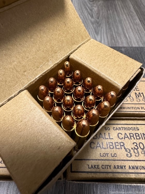 500 Rounds of Lake City Surplus .30 Carbine FMJ M1 Ammo-img-2