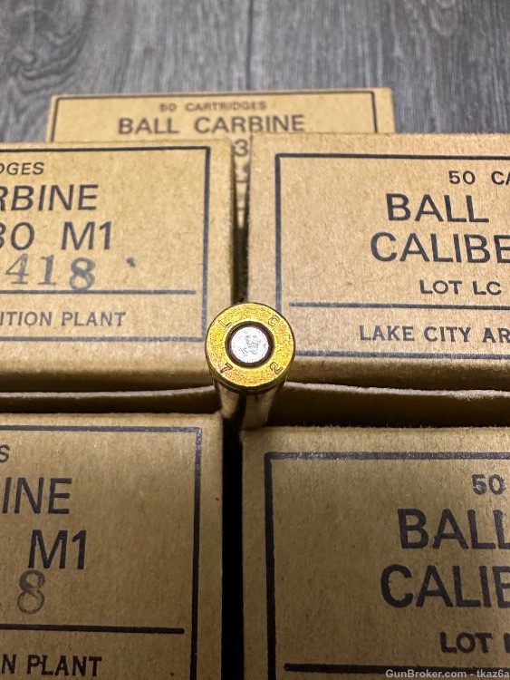 500 Rounds of Lake City Surplus .30 Carbine FMJ M1 Ammo-img-3