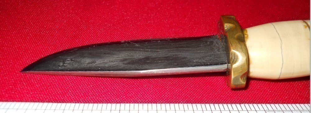 INUIT ESKIMO  DAMASCUS HAND MADE SKINNING KNIFE ,WALRUS AND CARIBOU-img-6