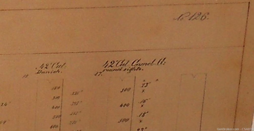 COLT GATLING ORIGINAL FACTORY SIGHT PATTERN DRAWING 1872 -img-3