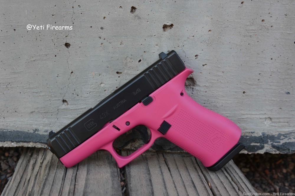 Glock 43X 9mm Factory Black & Raspberry Pink Cerakote No CC Fee-img-2