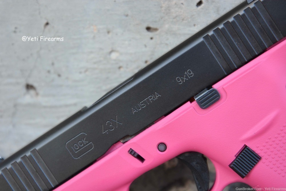 Glock 43X 9mm Factory Black & Raspberry Pink Cerakote No CC Fee-img-3