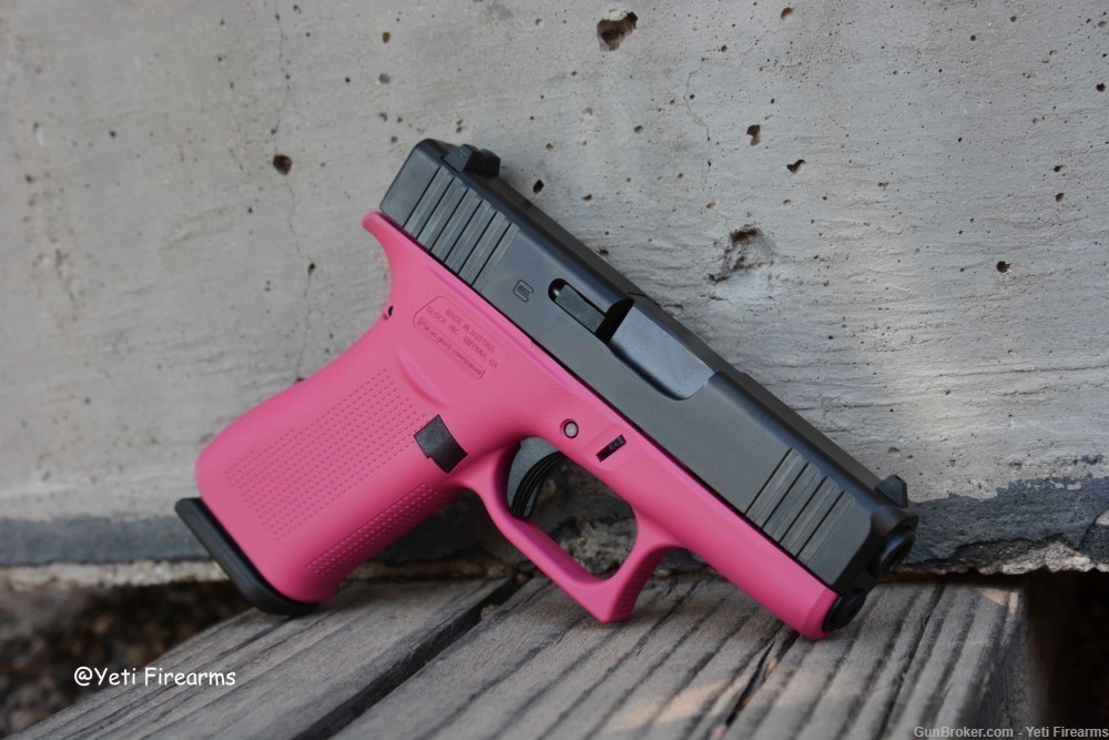Glock 43X 9mm Factory Black & Raspberry Pink Cerakote No CC Fee-img-1