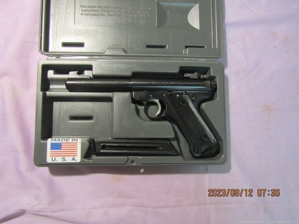 Ruger, MKII, target pistol, 5 1/2 inch barrel with case and two magazines-img-1