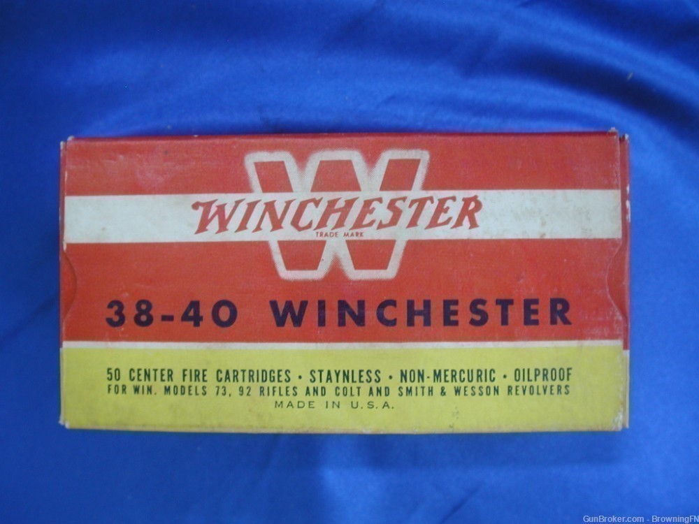 Winchester .38-40 Pre 64 Vintage Box 50 Rounds Model 1892 Colt SAA-img-4
