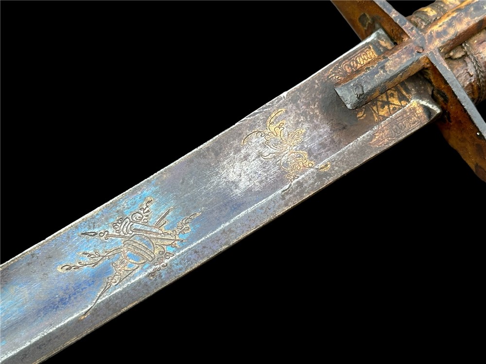 Napoleonic Triple etched Antique Vintage Sword RARE Napoleon French dagger -img-11