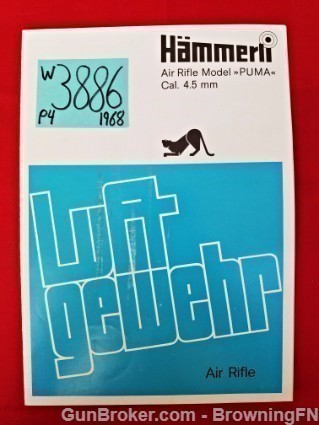 Orig Hammerli Luft Gewehr Puma Flyer 1968-img-0