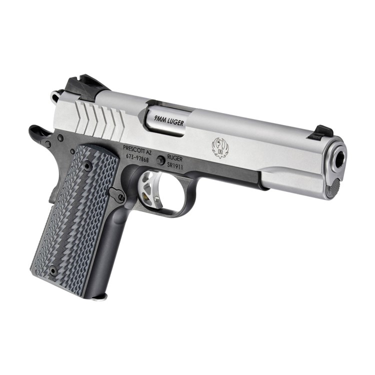 RUGER SR1911 Full Size 9mm Luger 5in Stainless Steel 1+9rd Pistol (6794)-img-3