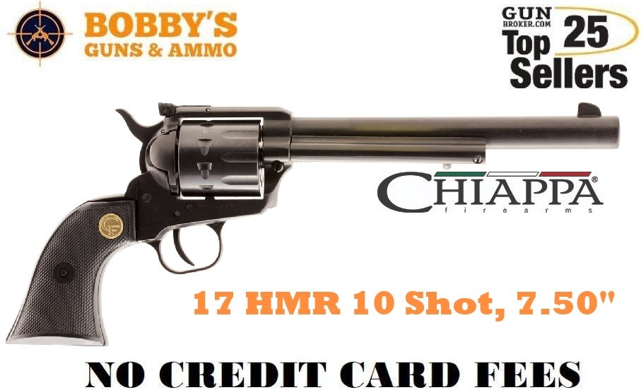 Chiappa Firearms CF340182 SAA 1873 Medium Frame 17 HMR 10 Shot, 7.50" Blued-img-0