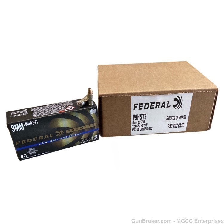 Federal Premium Ammunition 9MM - Federal HST 124 Grain +P LE HP 250 RDS    -img-1