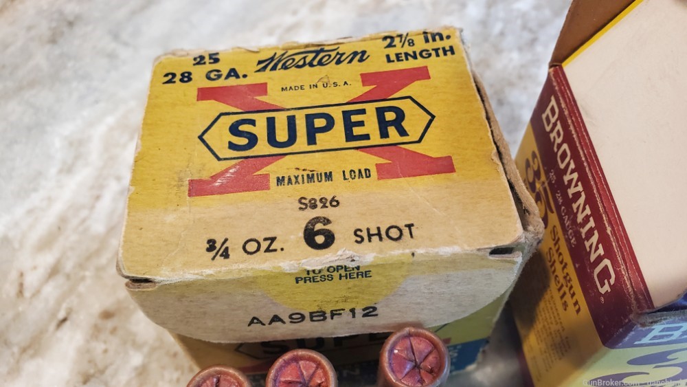 Western Super X and Browning 28 Gauge vintage shotshells - 43 shells-img-12