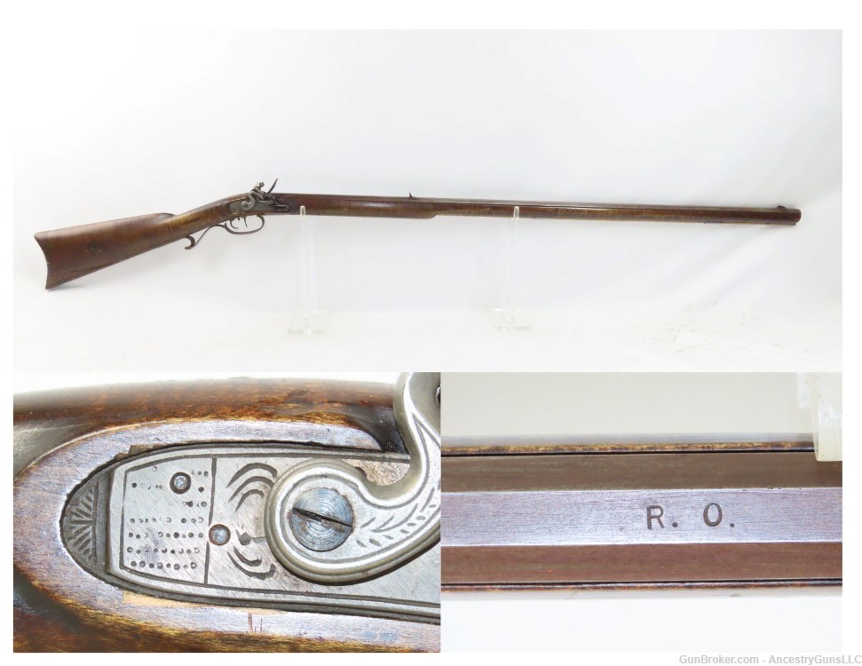 POOR BOY Full-Stock .36 FLINTLOCK Long Rifle Signed “R.O.” Contemporary-img-0