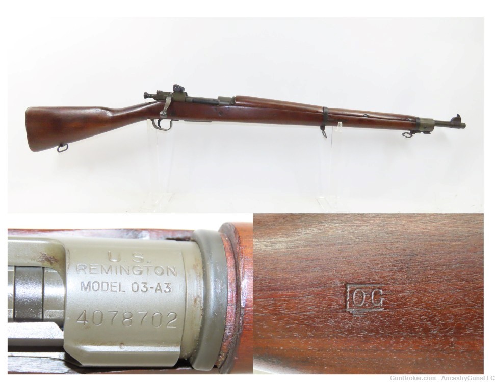 1943 WORLD WAR II Remington M1903A3 Bolt Action C&R INFANTRY Rifle .30-06-img-0