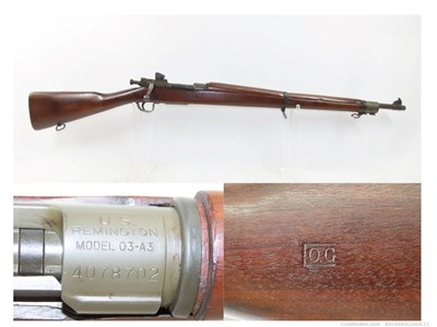 1943 WORLD WAR II Remington M1903A3 Bolt Action C&R INFANTRY Rifle .30-06