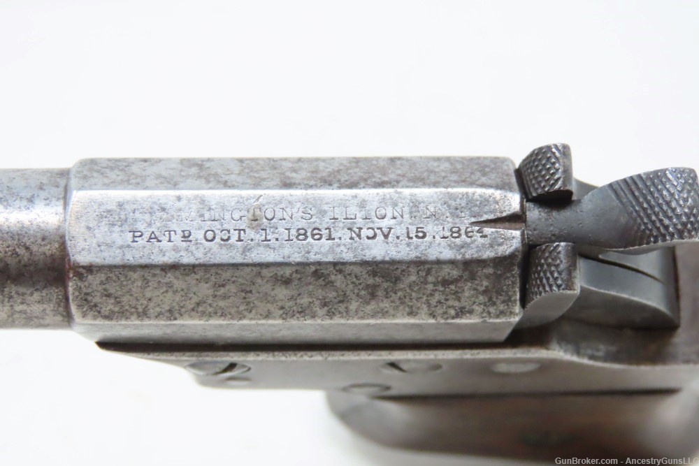REMINGTON No. 3 Antique “SAW HANDLE” Vest Pocket .41 RF DERINGER Pistol    -img-6