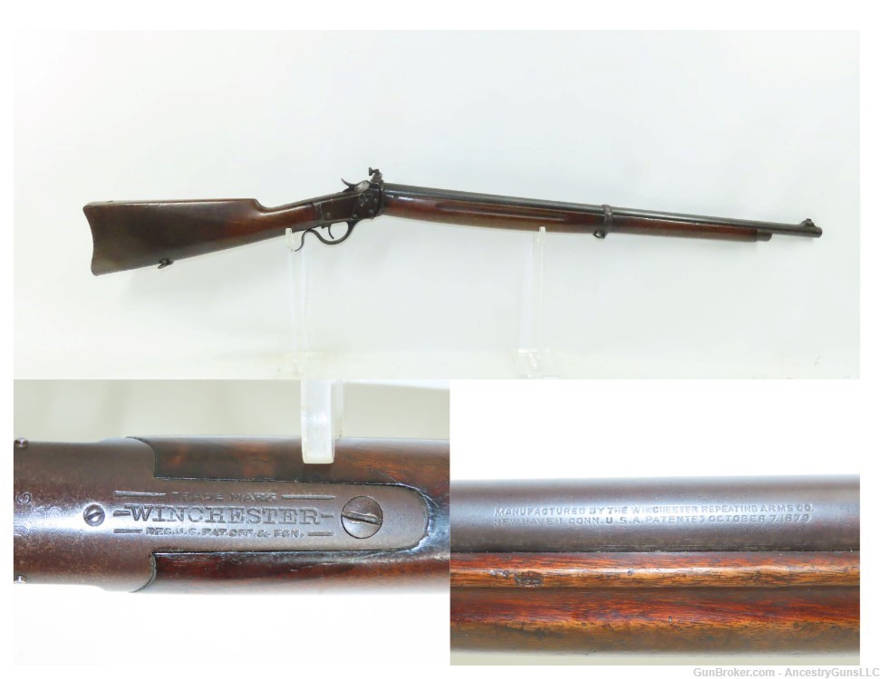 U.S. FLAMING BOMB Marked WINCHESTER M1885 .22 WINDER Training Musket C&R   -img-0