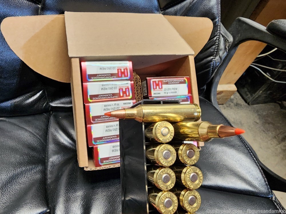 NEW 200 ROUNDS HORNADY SUPERFORMANCE VARMINT .22-250 REM 50 GR V-MAX 22-250-img-5